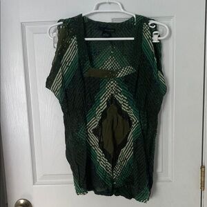 Calvin Klein Jeans Green Geometric Women's Blouse